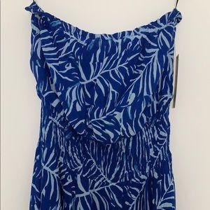 Maxi dress with smocked waist and side slit